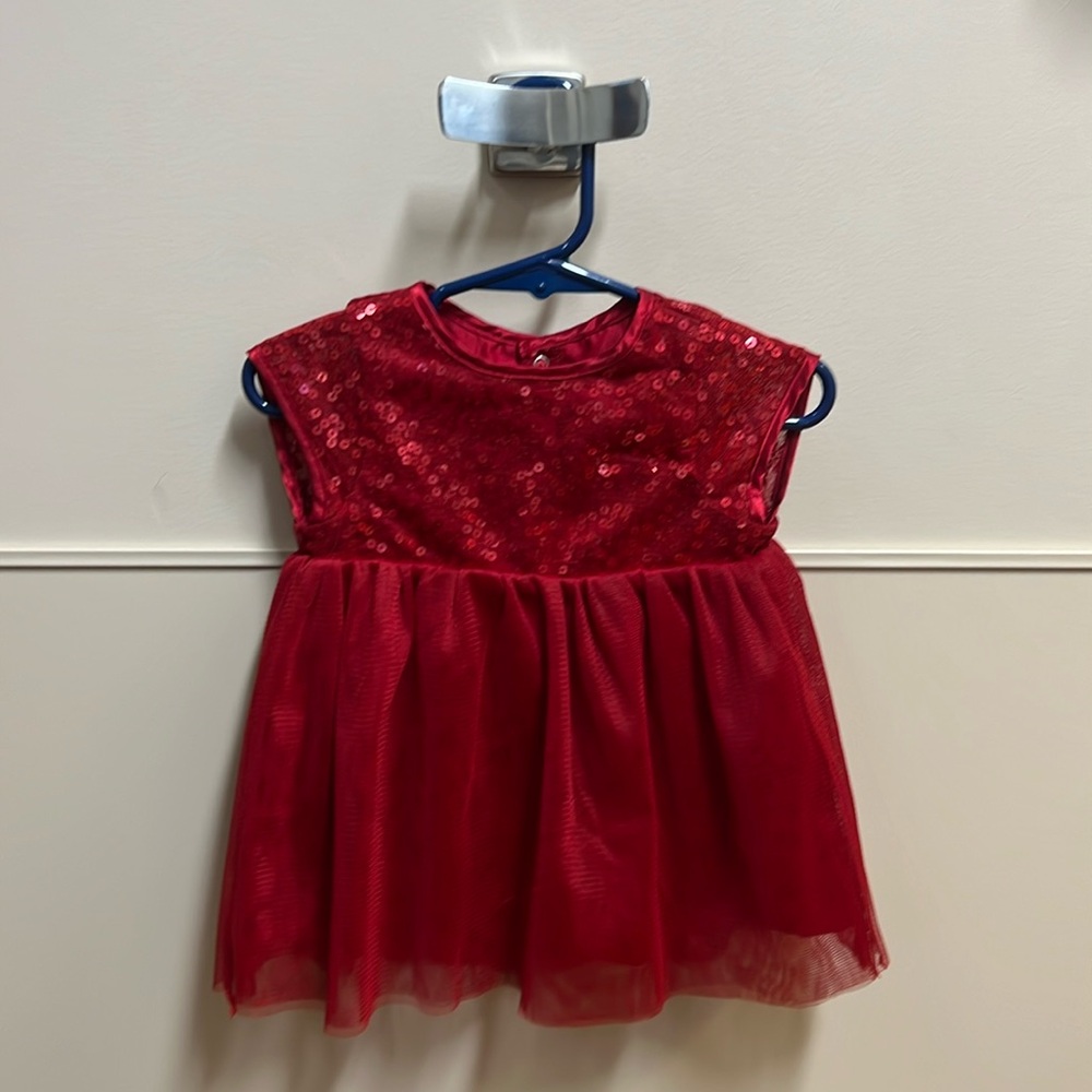 Red Holiday dress great for photos, red sparkle shoes NWT with red undershorts